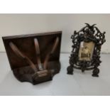 A Victorian cast metal phot frame together with a wall bracket Location: 6:5