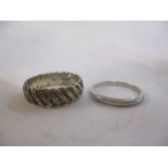 A 9ct white gold ring, 3.3g and an 18ct white gold ring, 1.75g
