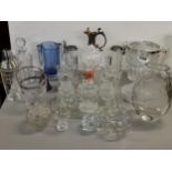 Crystal and glass ware to include a wine cooler, two decanters, cocktail shaker, a Magnor vase