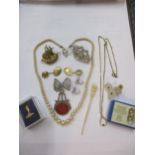 A pair of 18ct gold cufflinks, 7.7g, a fob seal and mixed costume jewellery Location: Porters