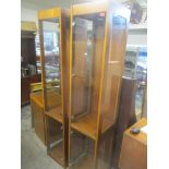 A pair of modern Curio display cabinets, 198cm h x 41cm w