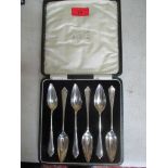 A set of six silver grapefruit spoons, cased, 116.40g, Birmingham 1932, makers mark for J Gloster