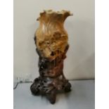 A large Chinese carved soapstone vase, 40cm high Location: 7:1