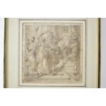 17th Century Italian School in the style of Cesare Nebbia, a religious study brown ink image, 16.5cm