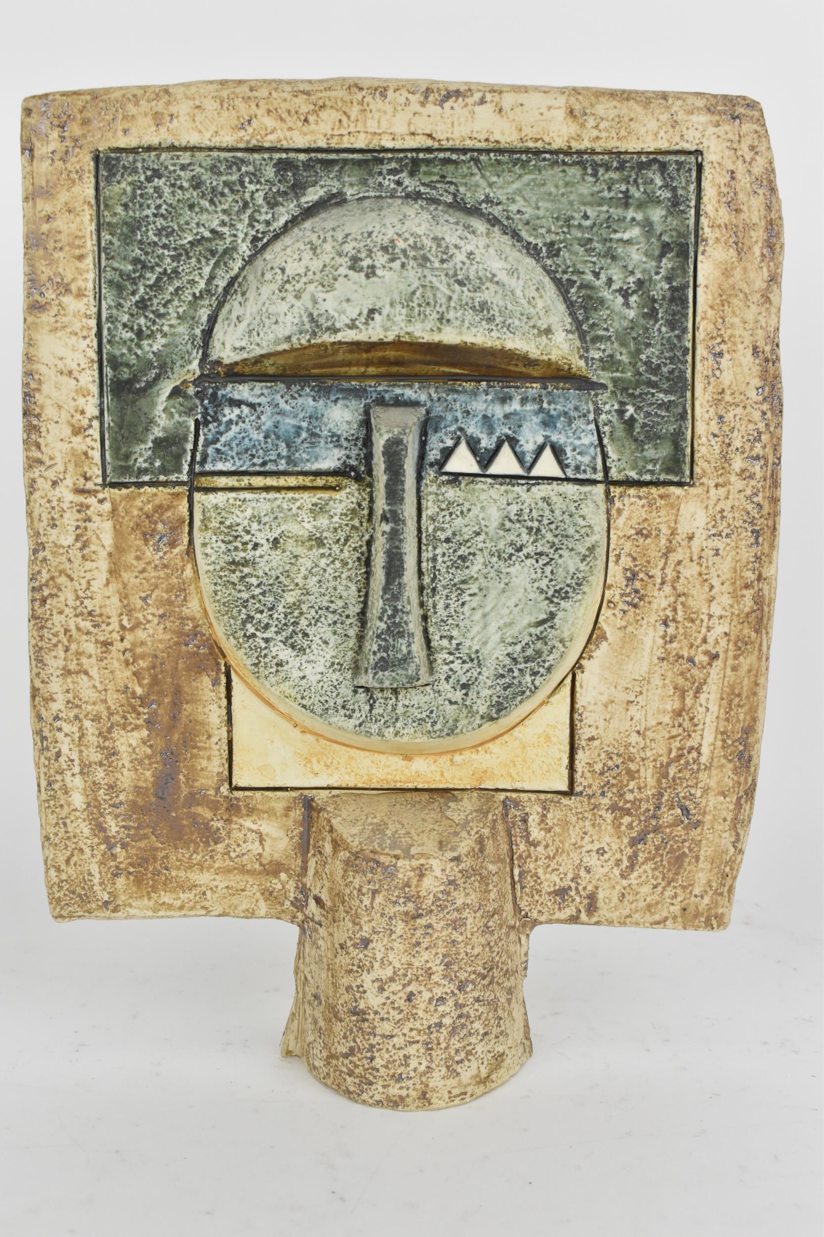 A Troika mask with incised and textured 'Aztec' decoration, monogrammed AW for Annette Walters circa - Image 3 of 7
