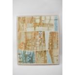 Linda John - Urban Landscape - stoneware tiles with incised decoration in pale blue, brown and