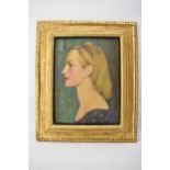 Lewis Baumer (1870-1963) -Venetia - a head and shoulders profile portrait of a woman with blonde
