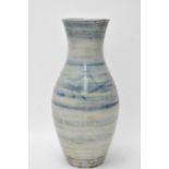 Bernard Leach (1887-1979), studio pottery ovoid vase with flared rim, decorated with fish, signed