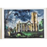 John Piper (1903-1992) Fountain's Abbey, Yorkshire, limited edition lithograph, signed and