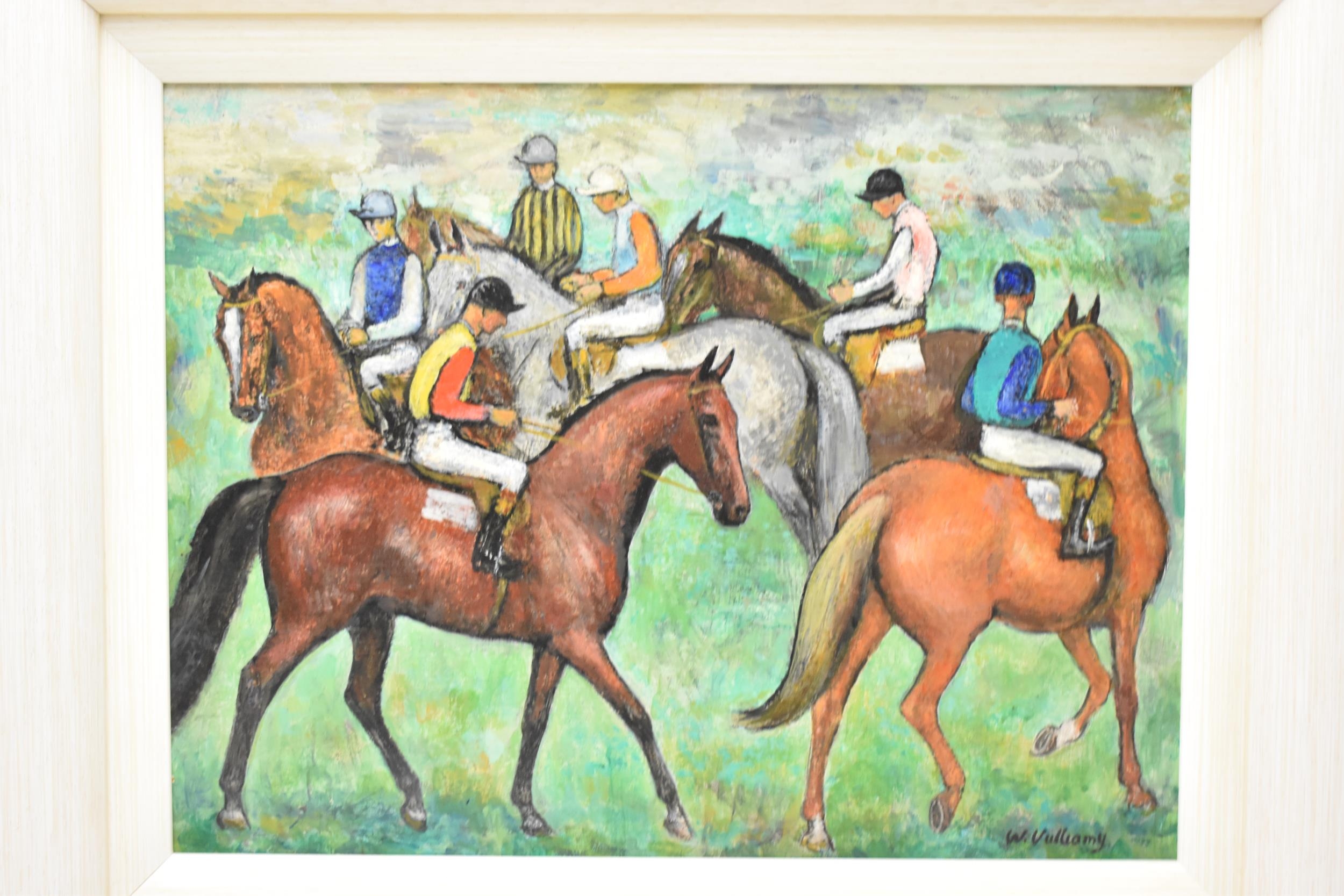 W Vulliamy, Race Horses, oil on board, signed lower right, 34 x 44cm