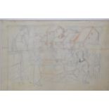 Charles Fairfax Murray (1849-1919) 'Garland Makers' a preliminary sketch of the central panel of the