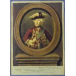 After De Morgan -Ferdinand Duke of Brunswick Wolfenbuttle mezzotint 18/19th century, 38cm x 28cm,