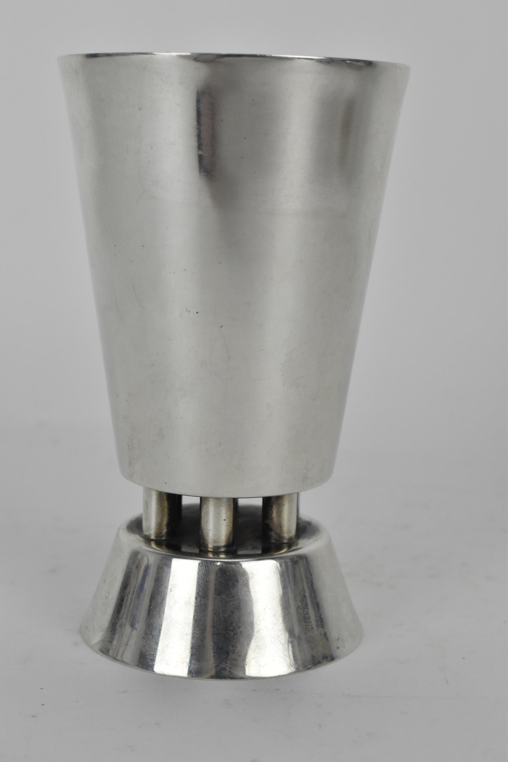 A late 20th century silver Israel Kiddush cup, with text reading 'Borei pri Ha Gafen', 10cm high, - Image 3 of 6