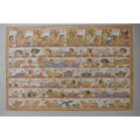 A 20th century Balinese plintangan 35 day calendar painted on cloth, 42cm x 63cm, with an