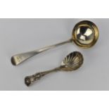 A Victorian silver Kings pattern tea caddy spoon by Mary Chawner, London 1839, with a shell design