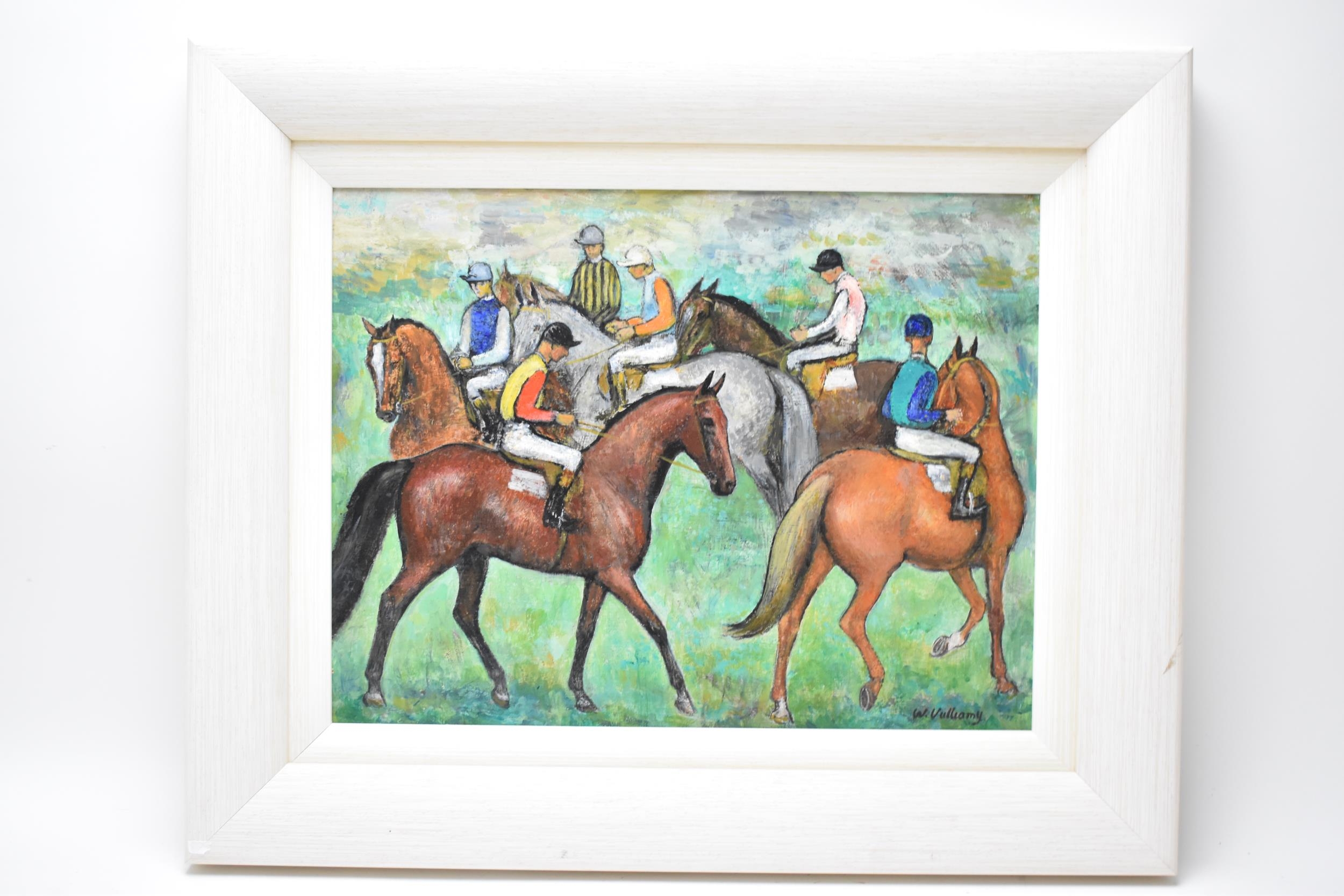 W Vulliamy, Race Horses, oil on board, signed lower right, 34 x 44cm - Image 3 of 6