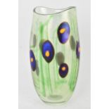 A Norman Stuart Clarke Art glass vase, etched signature with numbers 01, 22cm h. Condition: no