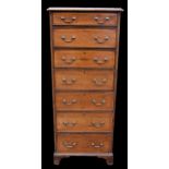 An Edwardian string inlaid mahogany tallboy with seven graduated long drawers, on bracket feet,
