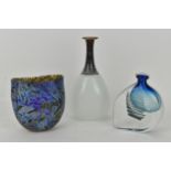 A Bertil Vallien Art Glass vase for Kosta Boda together with a Carin Von Drehle Art Glass vase and a