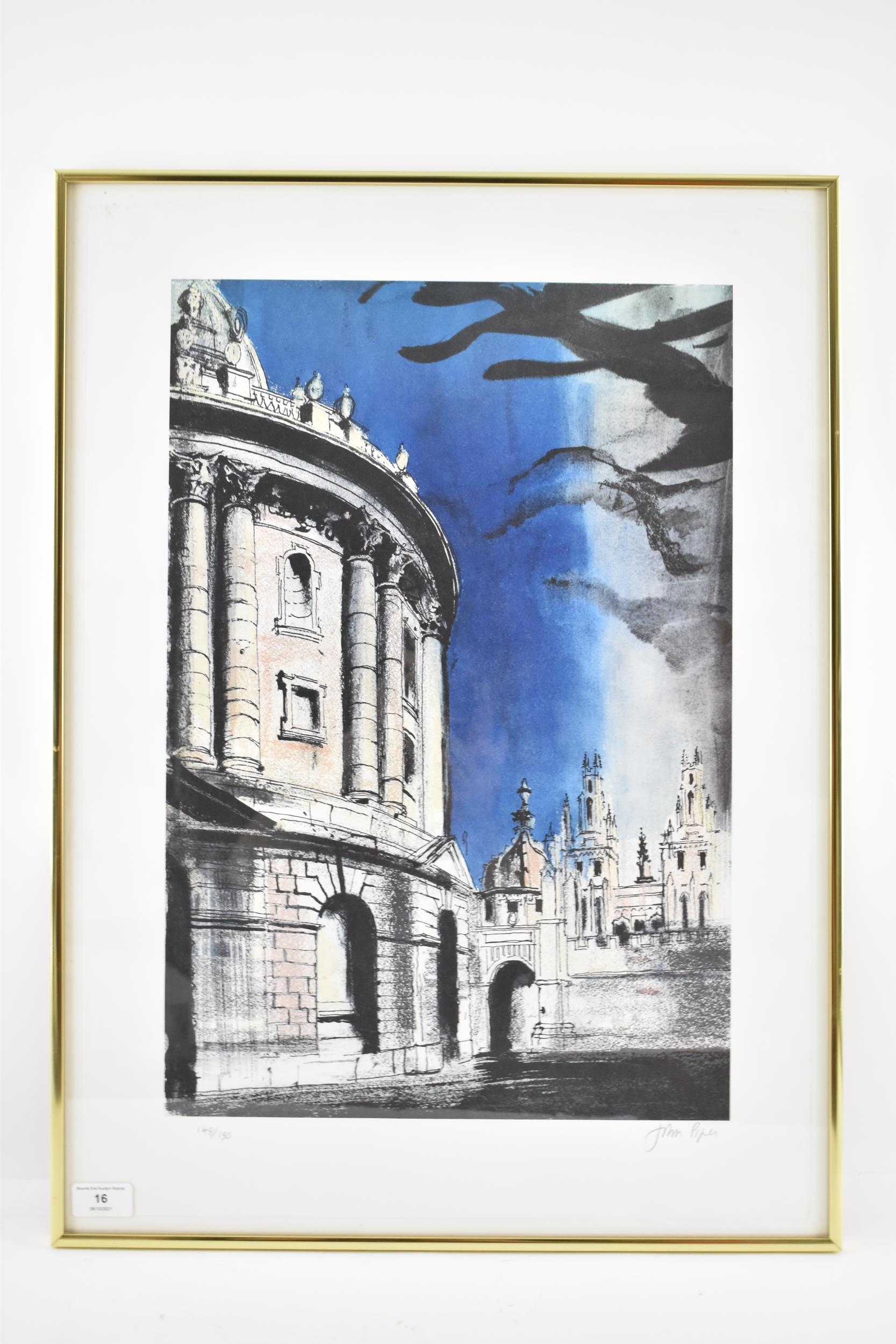 John Piper (1903-1992) Radcliffe Camera, limited edition lithograph, signed and numbered 148/150 - Image 4 of 4