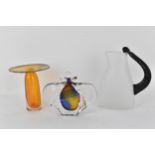 Art Glass to include a Steven Newell jug, signed and dated '83, a Chris Comins scent bottle and an