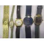 Five wristwatches to include a Pierre Cardin Australian opal, a Rotary, a Michel Herbelin, a Seiko