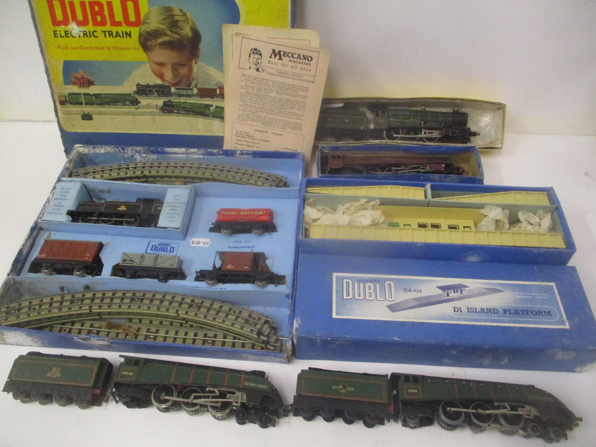 A selection of 00 gauge trains to include a boxed Hornby Dublo electric train set