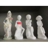 Three Spode figures; Simon, Rebecca and Joanna, designed by Pauline Shone together with a Lladro