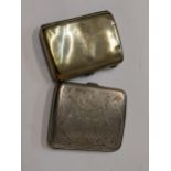 Two early/mid 20th century silver curved cigarette boxes, 142g, Location: Porters