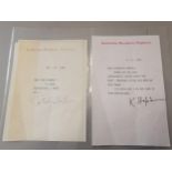 Two signatures by Katherine Houghton Hepburn dated 1986 and 1991 Location: 8:3