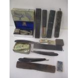 Shaving related items to include Les Tral Curret, Gong Wilkinson 7 day set and others