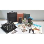 A mixed lot to include a Remington typewriter, George V era postcards, mixed Victorian and later