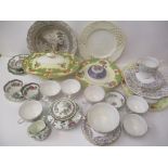 Mixed china to include Coalport, Indian Tree pattern teaset, Limoges, trivet dish and mixed
