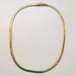 A 9ct gold flat snake body style necklace, total weight 19.7g Location: Cab