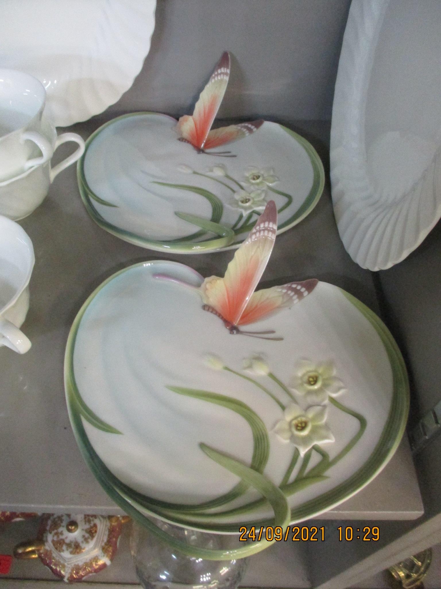 A Wedgwood Candlelight pattern white glazed part dinner service with moulded wrythen decoration, and - Image 2 of 3