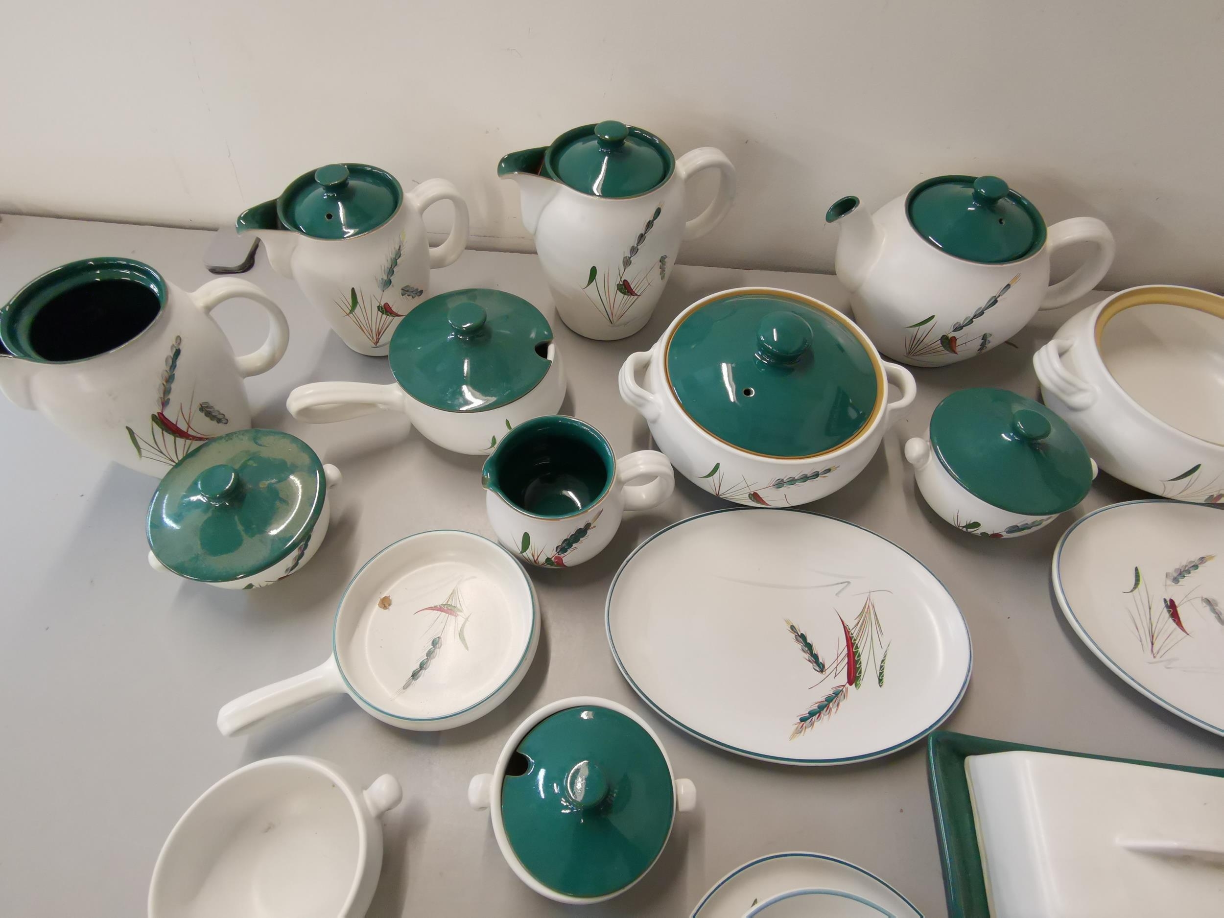 A quantity of Denby stoneware crockery with green wheat design signed Albert Colledge Location: LWB - Image 2 of 4