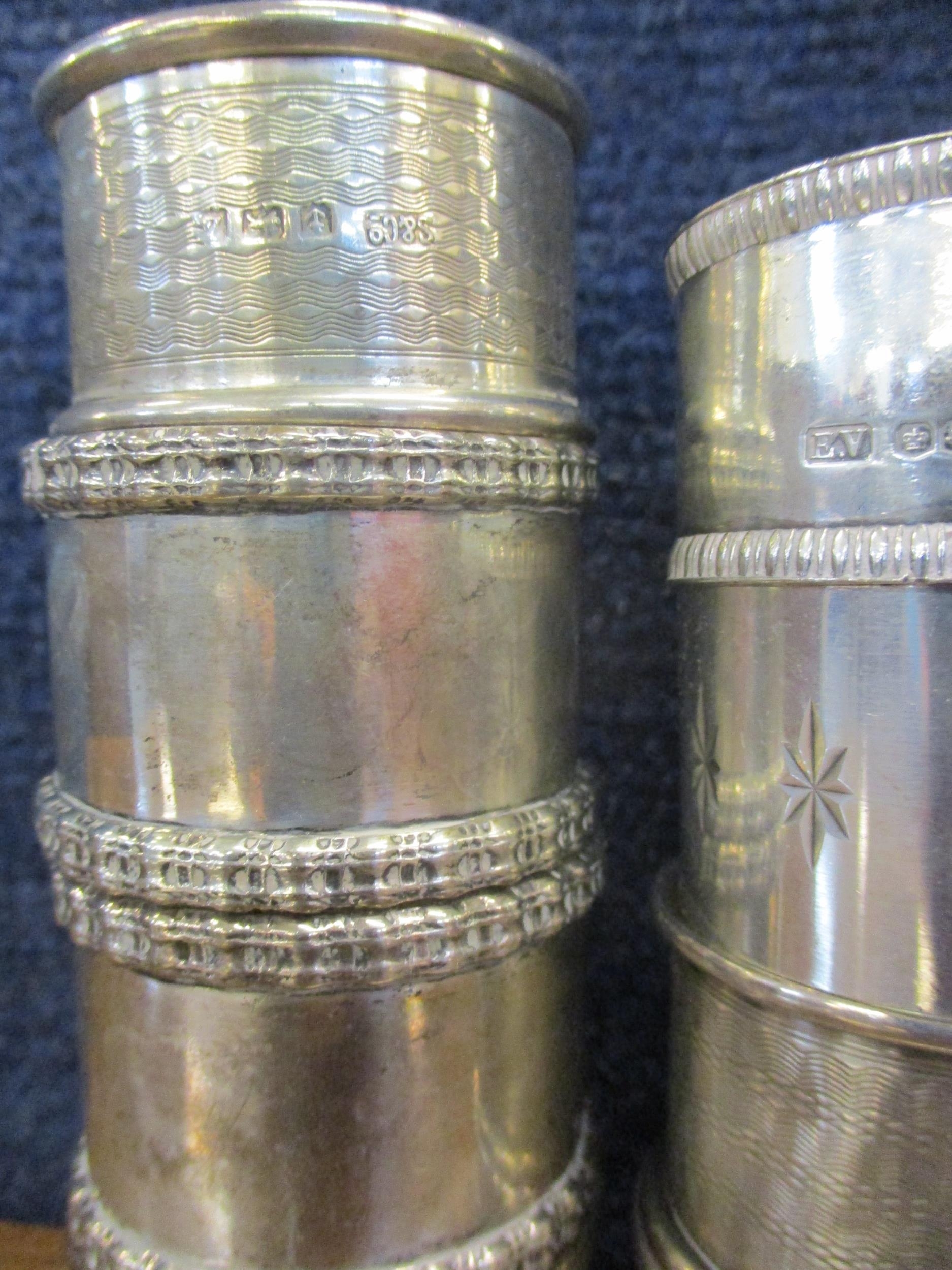 A collection of silver napkin rings, 325g (11 in total) Location: Cab - Image 4 of 4