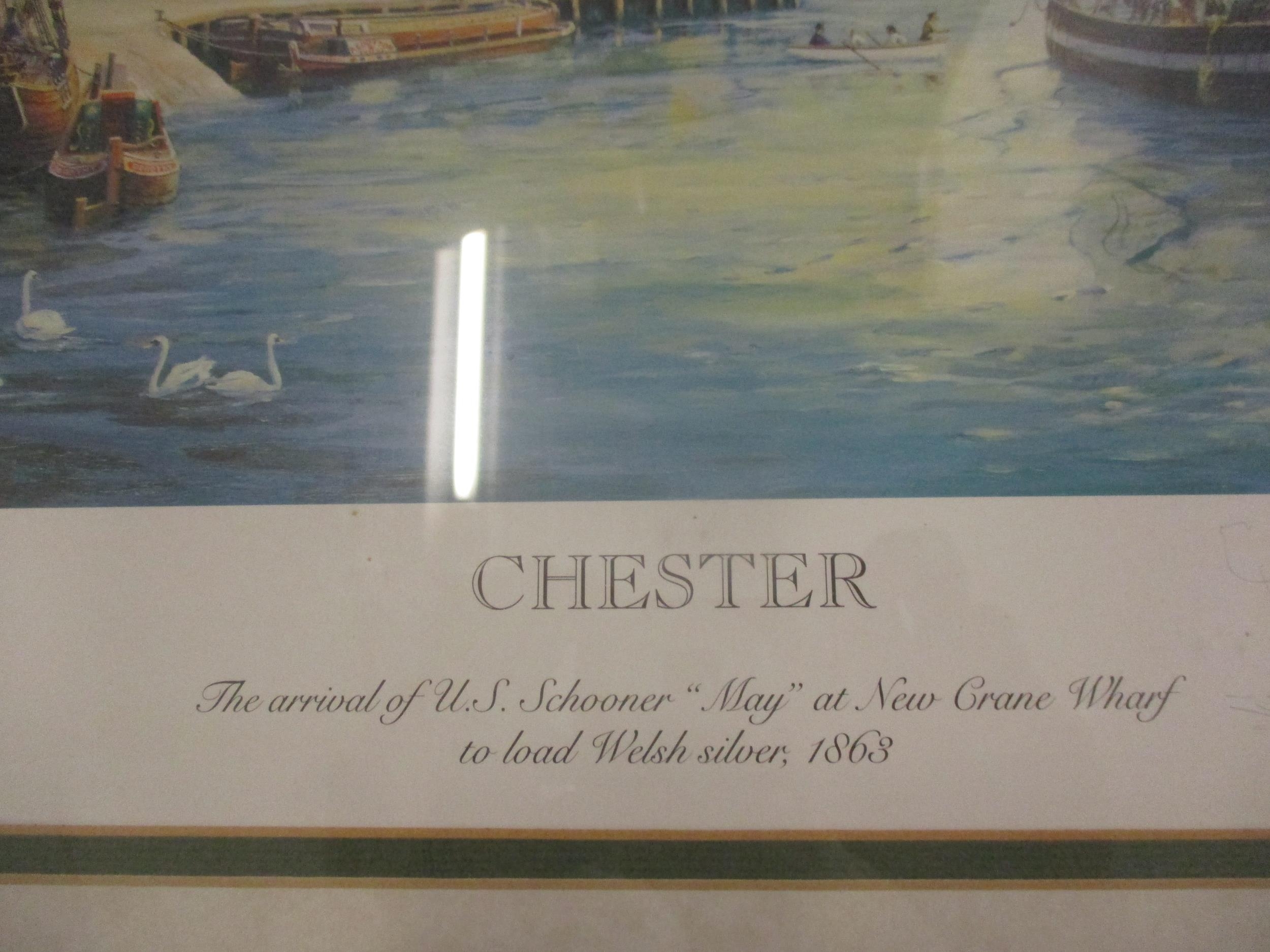 Two signed prints, one of Chester harbour in 1868 and one of The Last Run in 1899 Location: RWM - Image 3 of 5