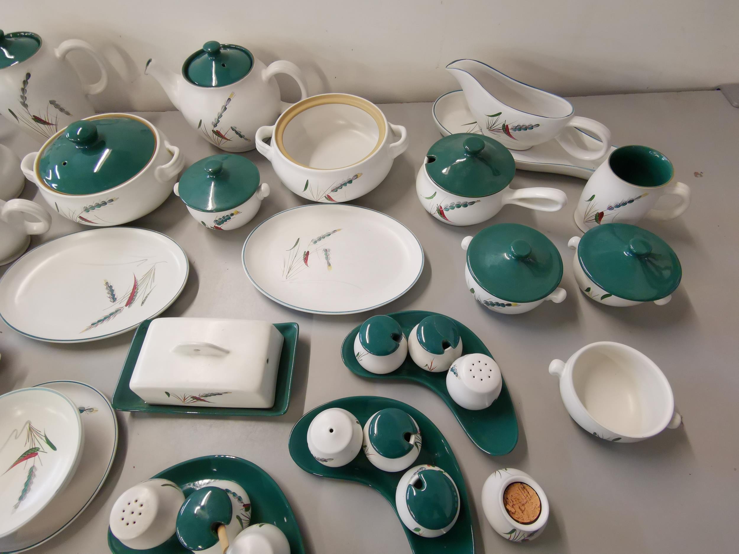 A quantity of Denby stoneware crockery with green wheat design signed Albert Colledge Location: LWB - Image 3 of 4