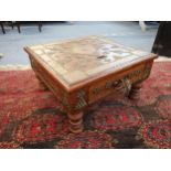 A Moroccan mahogany and brass bound street performers money table Location: C