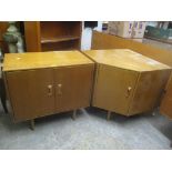A mid 20th century retro Stag Concorde light oak two door low cabinet by John & Sylvia Reed, 70cm