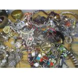 Costume jewellery to include brooches, bangles, beaded necklaces and other items