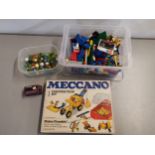 A quantity of Lego, marbles and Meccano Location: 9:6