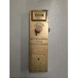 A vintage 'Cero' brass 'penny' toilet door lock Location: 10:4