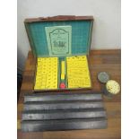 A Hip Yan 'Tsun Kee' Ma Jong Manufactory, Hong Kong leather cased Mah Jong set with resin/plastic