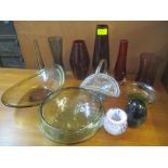 A selection of glass to include Whitefriars and Mdina