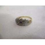 An 18ct gold ring set with sapphires and diamonds, 3.1g