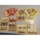 A collection of 74 stereoscope slides to include 25 American views 'Niagara Falls' by E.H.T