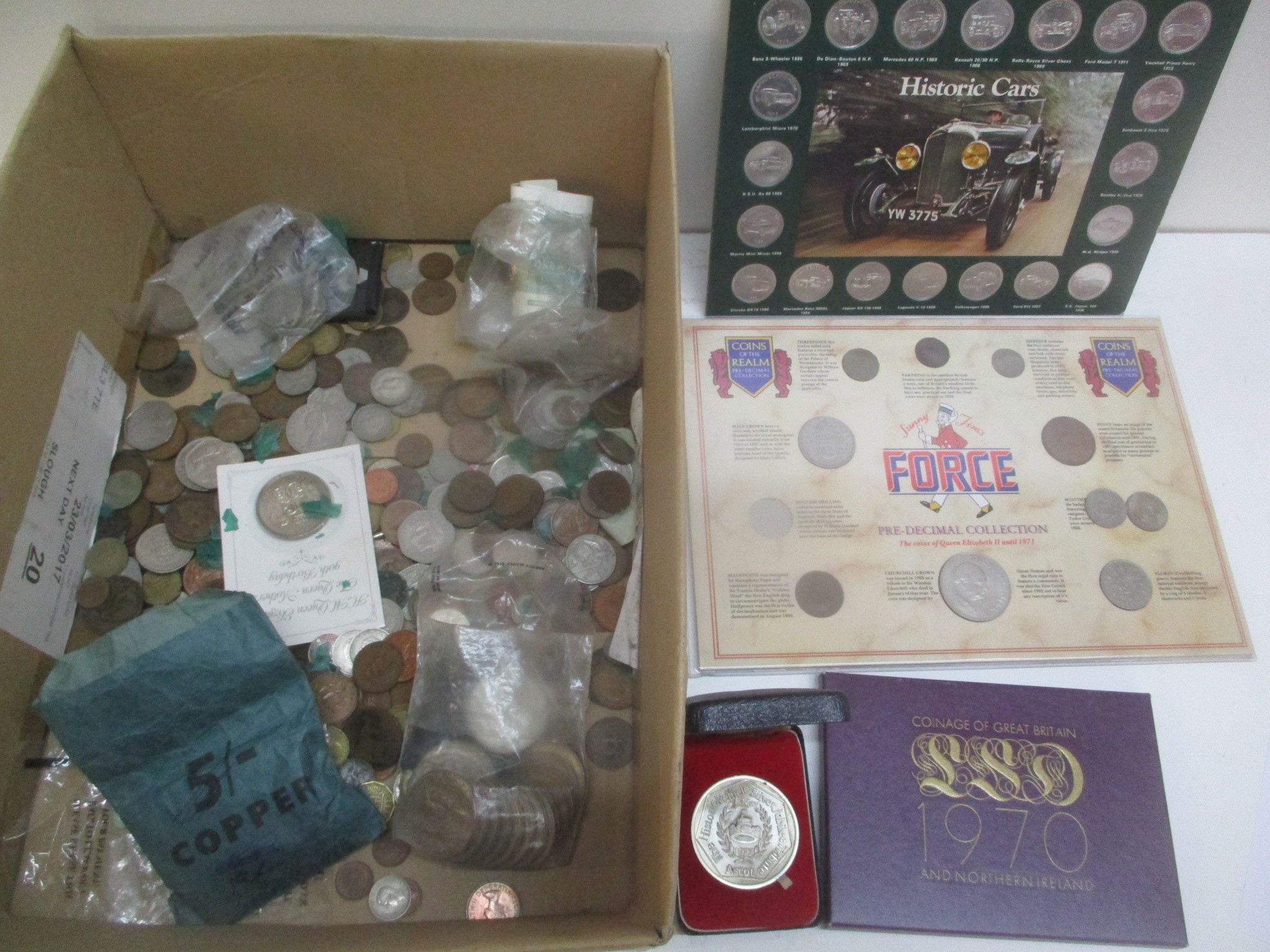 A large quantity of mostly British and other coinage to include 1970 coinage of Great Britain set,