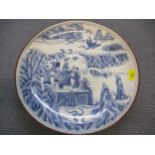 A 20th century Chinese blue and white charger, 41cm d Location: BackRow